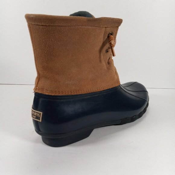 Sperry Duck Boots Women 11 Rain Blue Brown Side Zip STS98305 Outdoor - Picture 2 of 15
